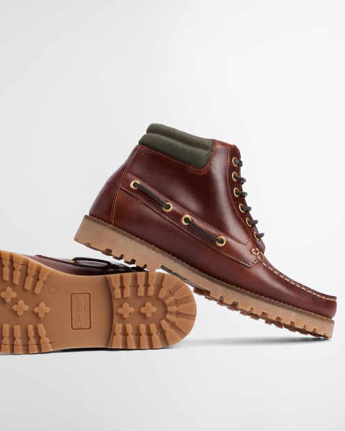 Re-Engineered Tiller Moccasin Boots Mahogany