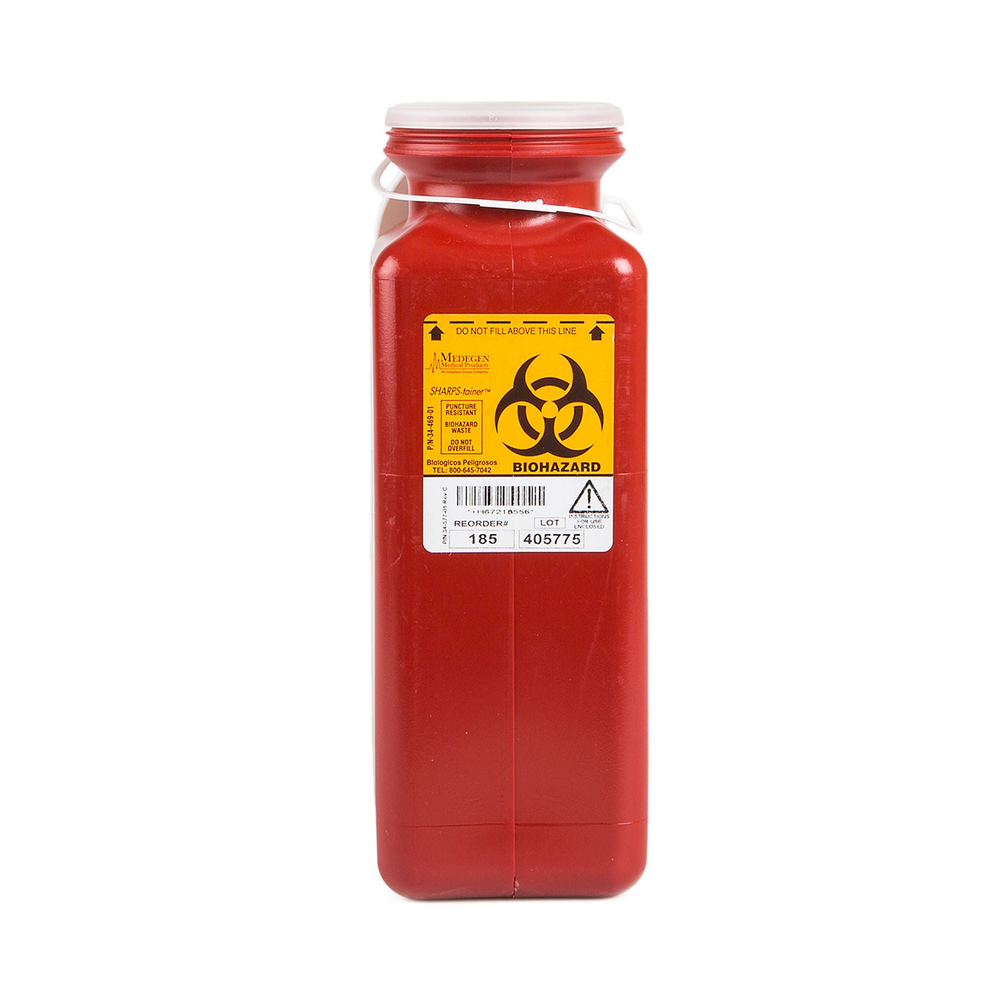SharpStainer® Multi-purpose Sharps Container, 1.7 Quart, 10 x 3.5 x 3.5 Inch