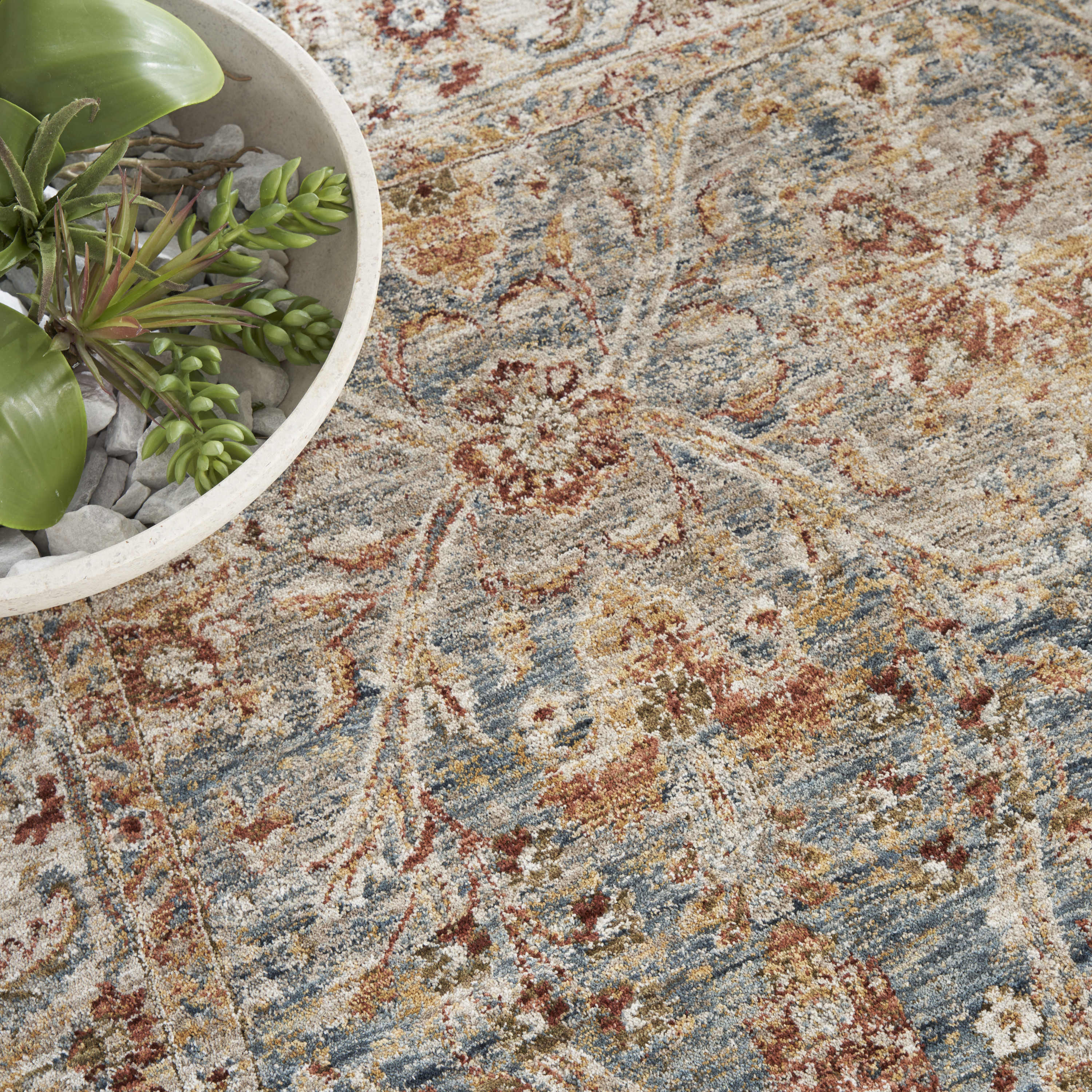 Nourison Sahar 3'11" x 5'11" Blue Persian Indoor Rug