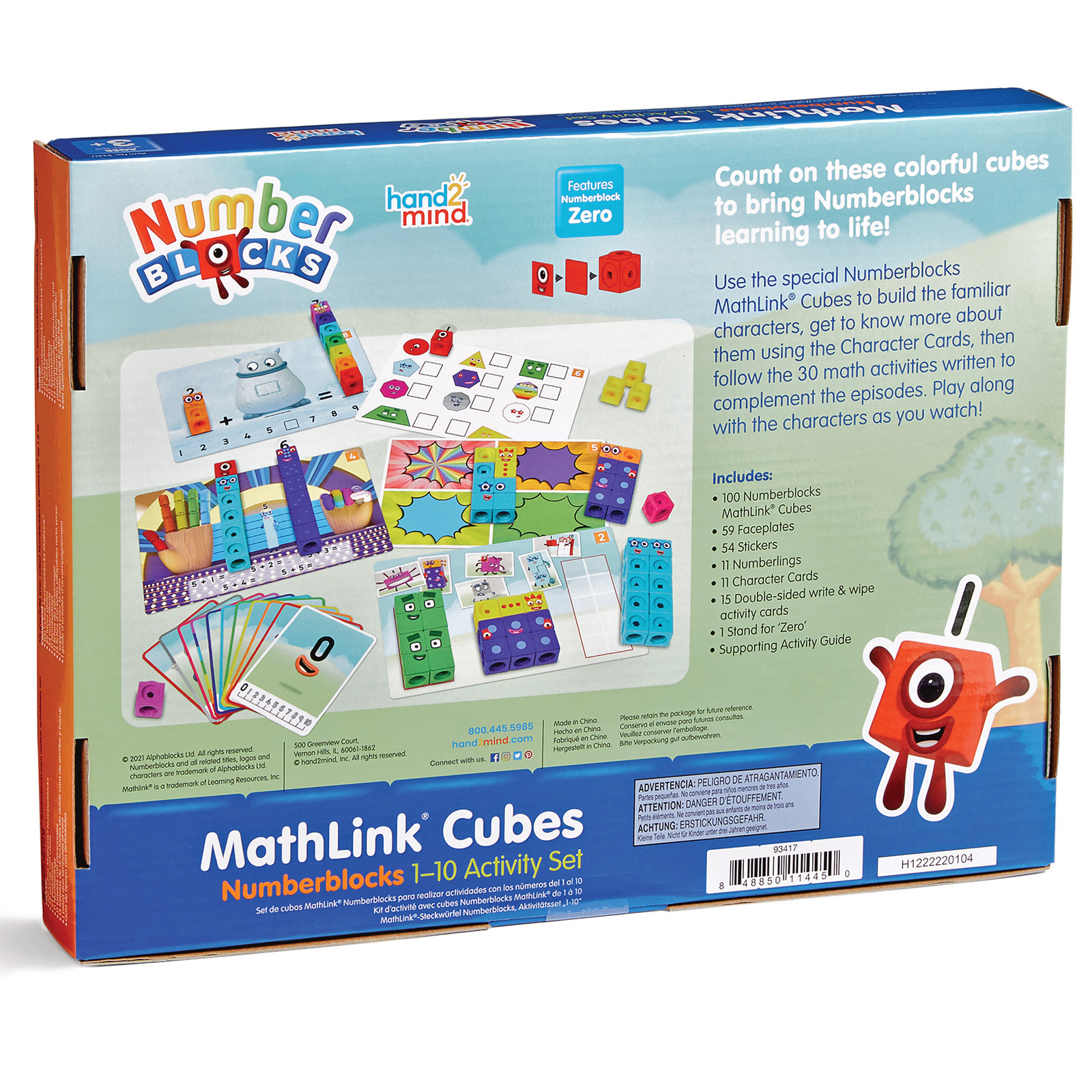 Hand2Mind Numberblocks MathLink Cubes 1–10 Activity Set image number null