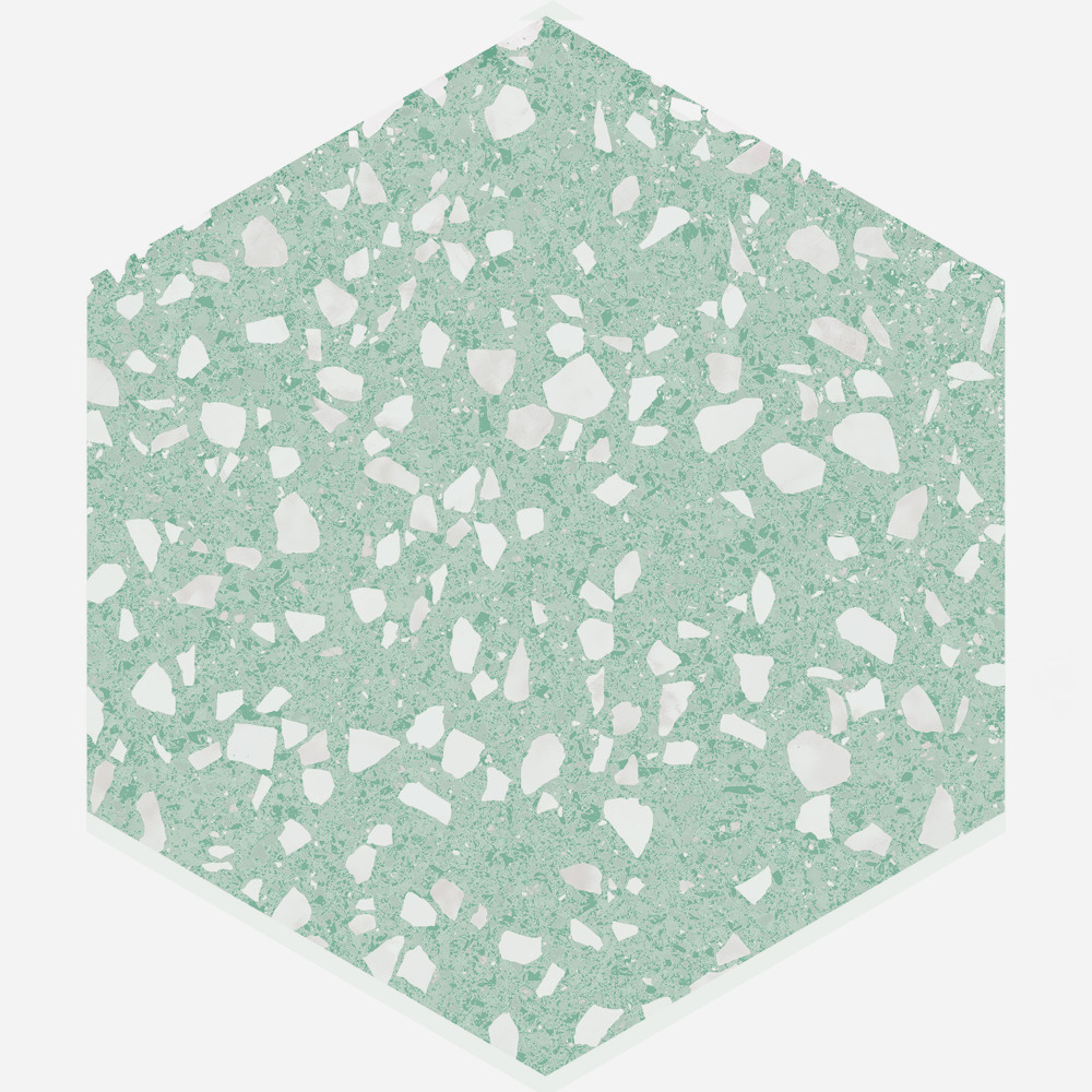 Venice Hex Mint 8-5/8 in. x 9-7/8 in. Porcelain Floor and Wall Tile