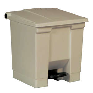 Rubbermaid Commercial, Legacy, 8gal, Plastic, Beige, Rectangle, Receptacle