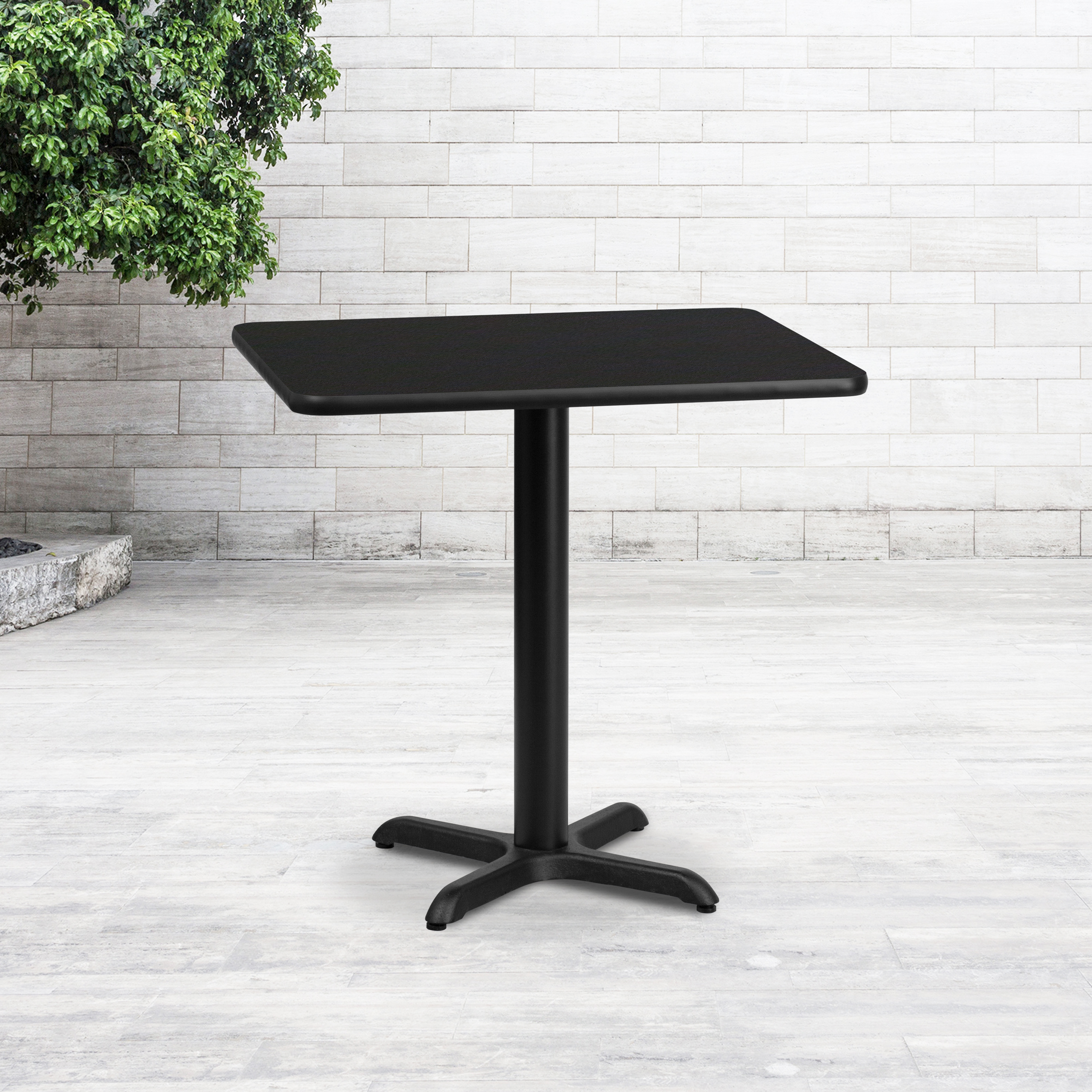 Graniss 24'' x 30'' White Rectangular Laminate Table Top with Black 22 x 22 "... - Picture 14 of 36