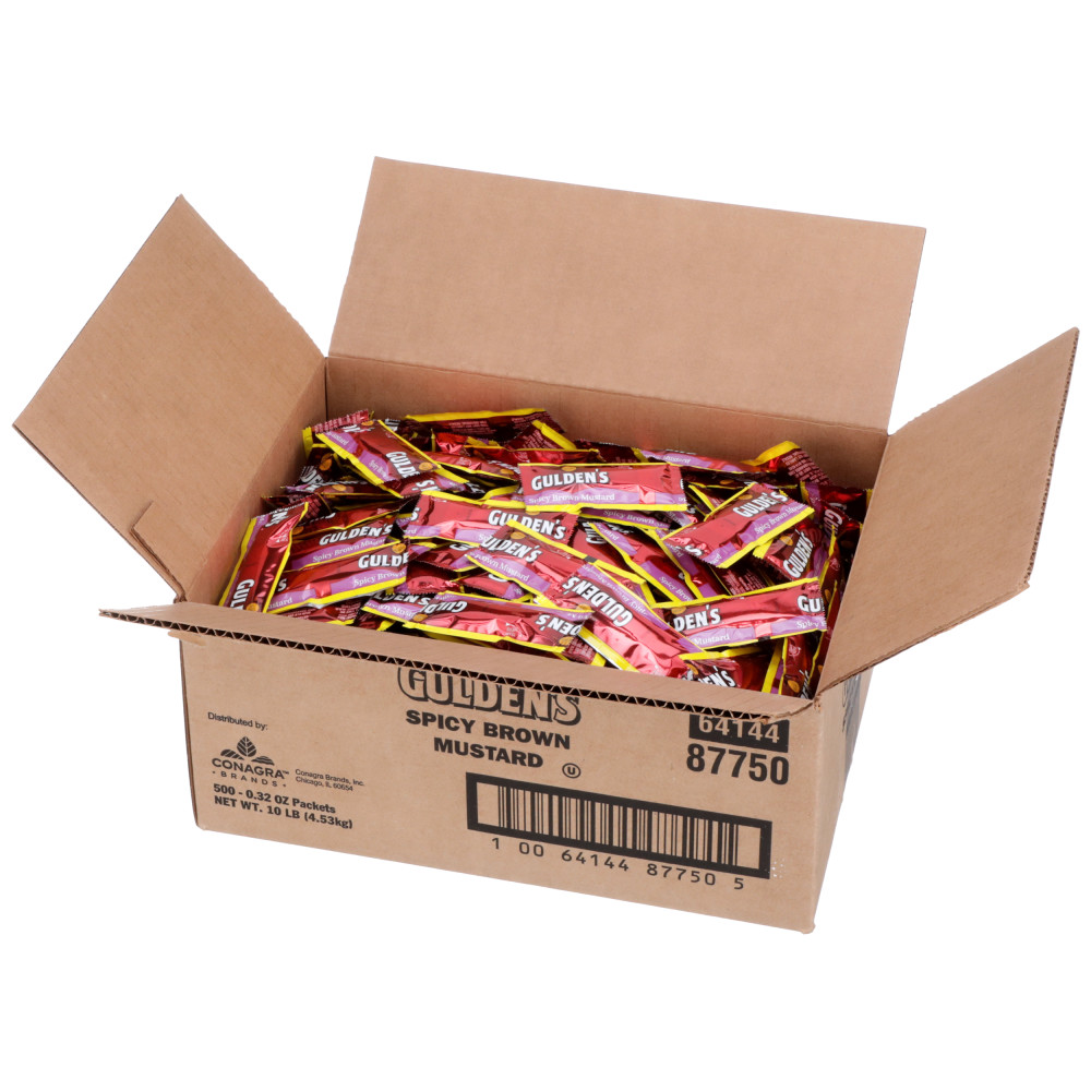 Gulden's Spicy Brown Mustard, PC Packets, 500/.32 oz Conagra Foodservice
