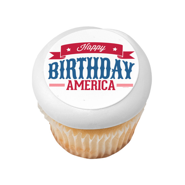 Celebrate America Happy Birthday PhotoCake® Edible Image®