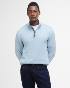 Cotton Half-Zip Jumper Ocean Sky