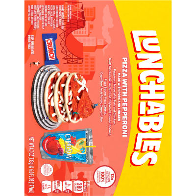 Lunchables Pizza with Pepperoni Kit with Capri Sun Fruit Punch Drink & Crunch Candy Bar, 10.7 oz Box