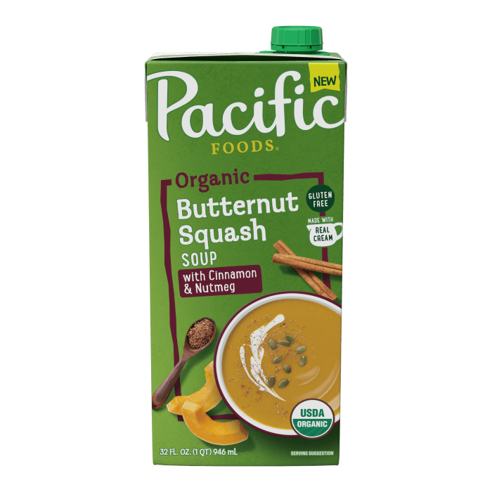 Organic Butternut Squash Soup with Cinnamon and Nutmeg