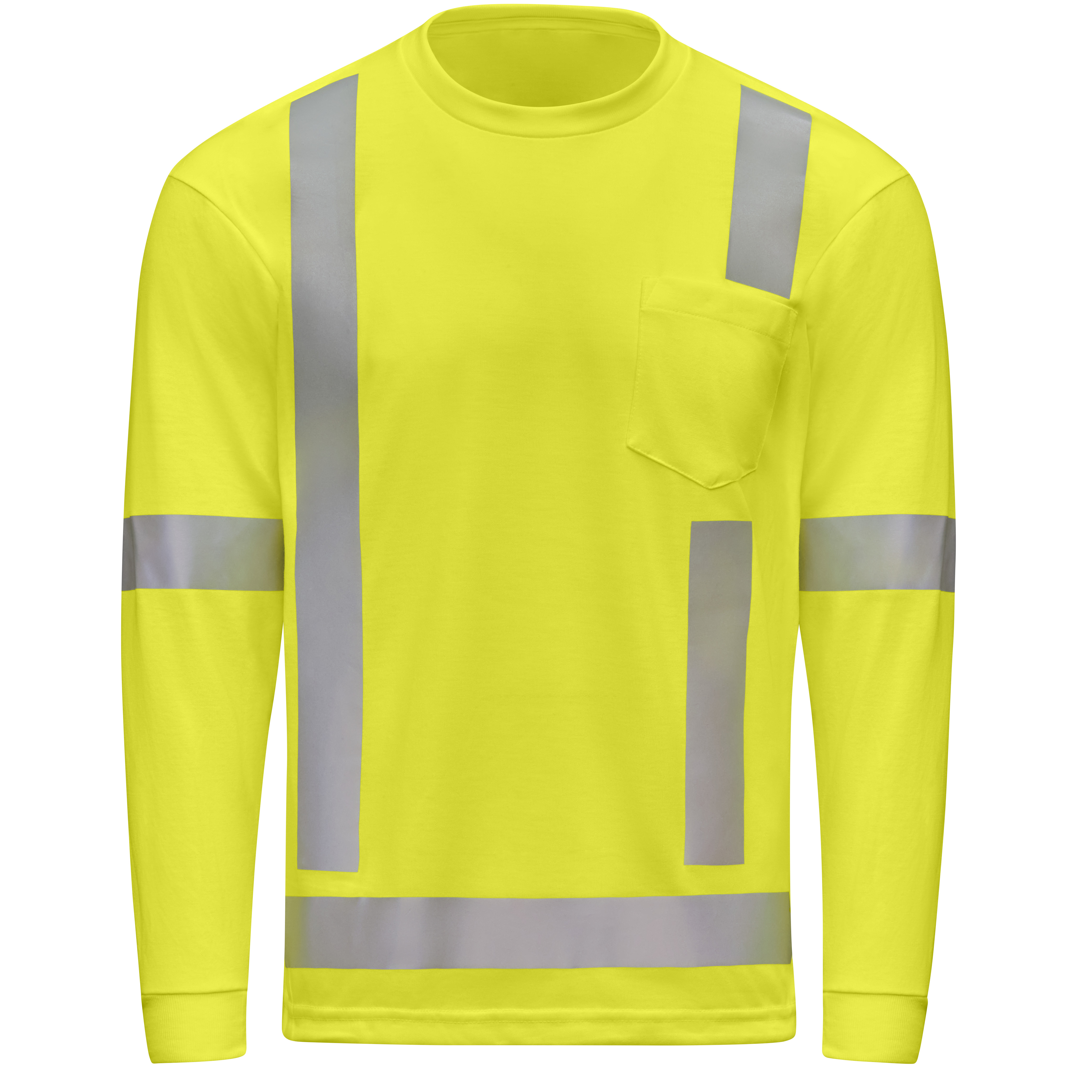 Hi-Visibility Long Sleeve Pocket T-Shirt - Type R Class 3-Red Kap