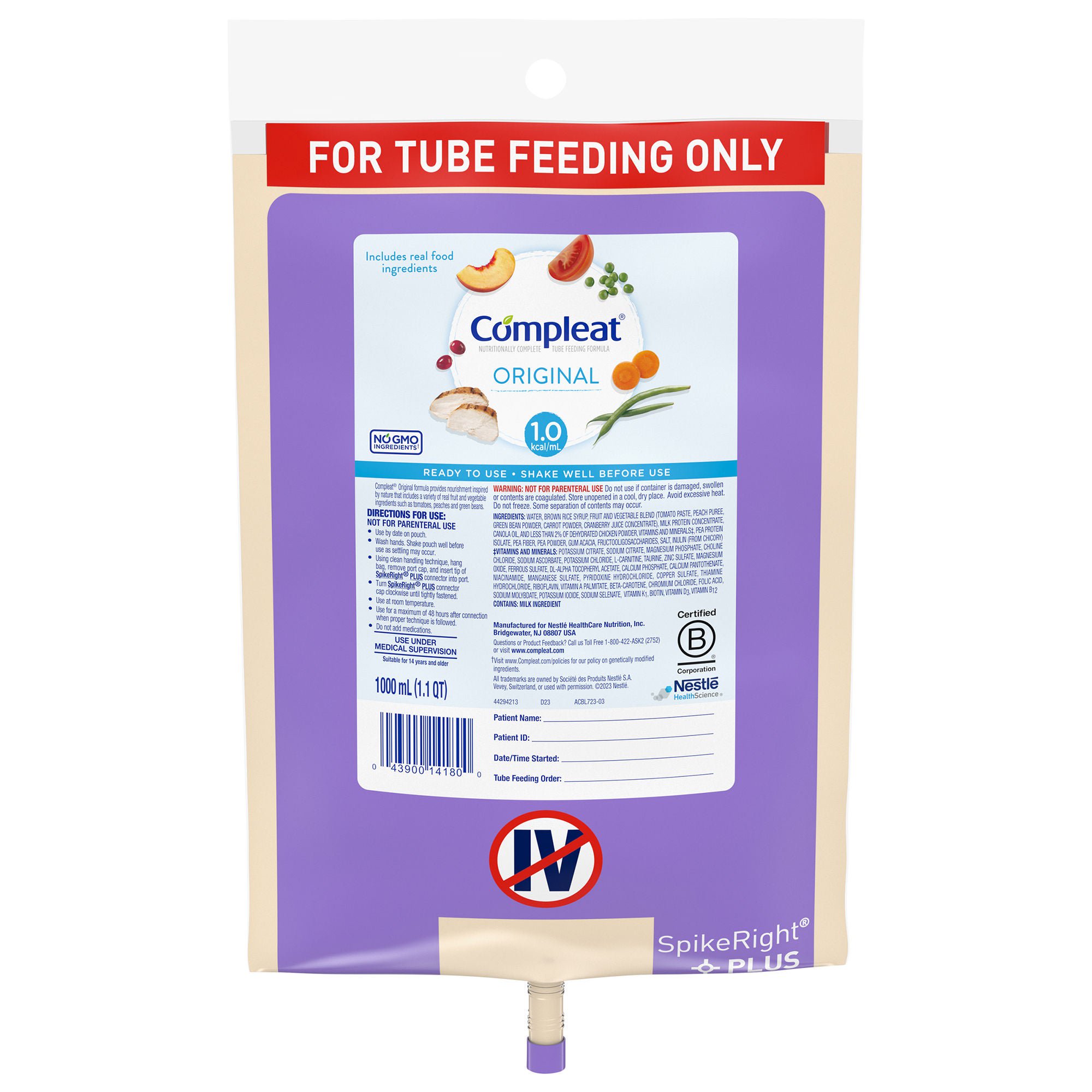 Compleat® Original Nutritionally Complete Tube Feeding, 1000 mL Bag