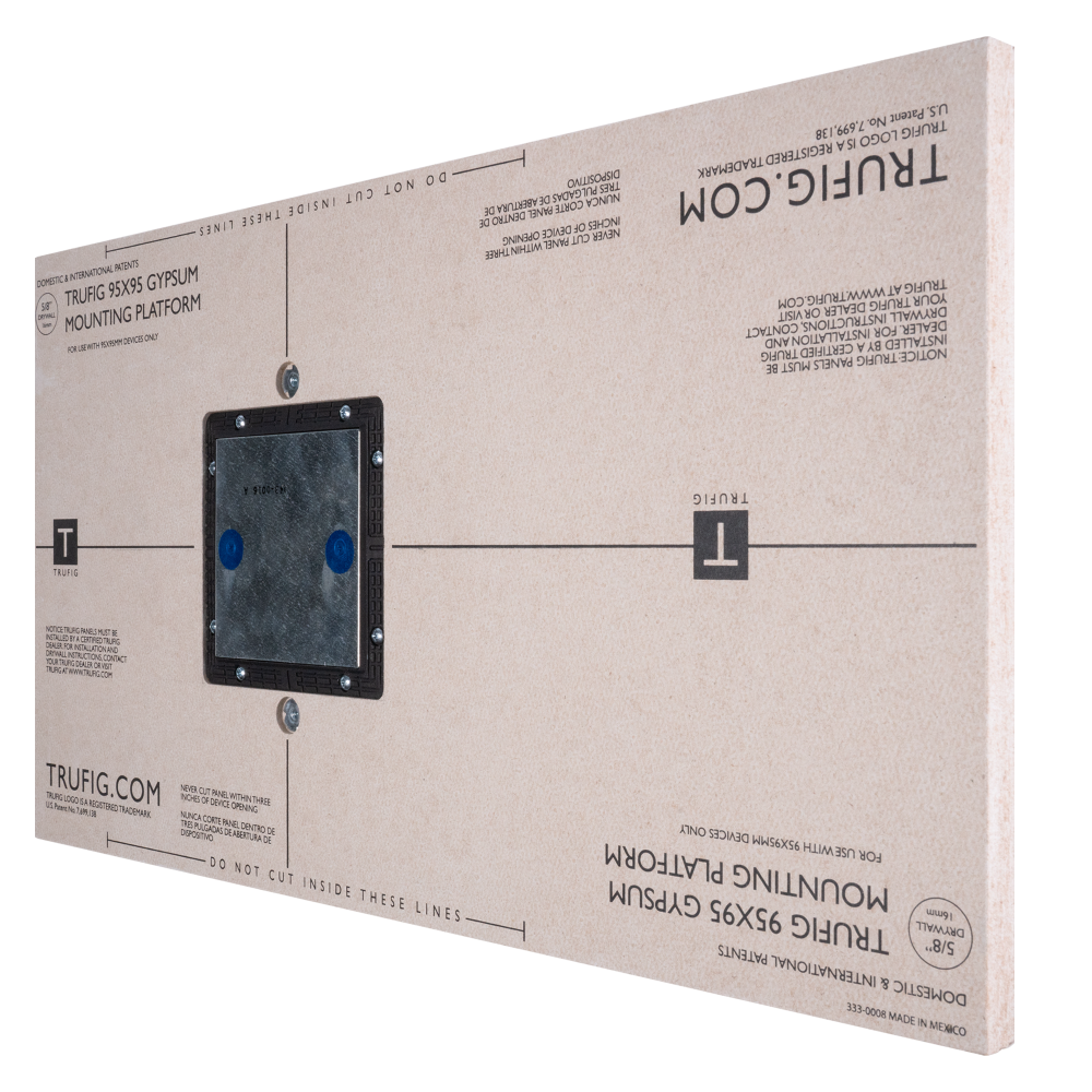 MOUNTING PLATFORM | BLACK NOVA/LUTRON PALLADIOM 1 COLUMN EURO STYLE KEYPAD - GYPSUM 5/8" - USED FOR DRYWALL OR SMALL TILE INSTALLATION