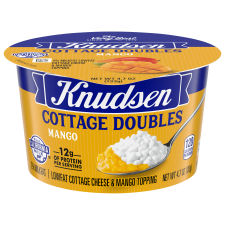Knudsen Cottage Doubles Lowfat Cottage Cheese & Mango Topping 2% Milkfat, 4.7 oz Cup
