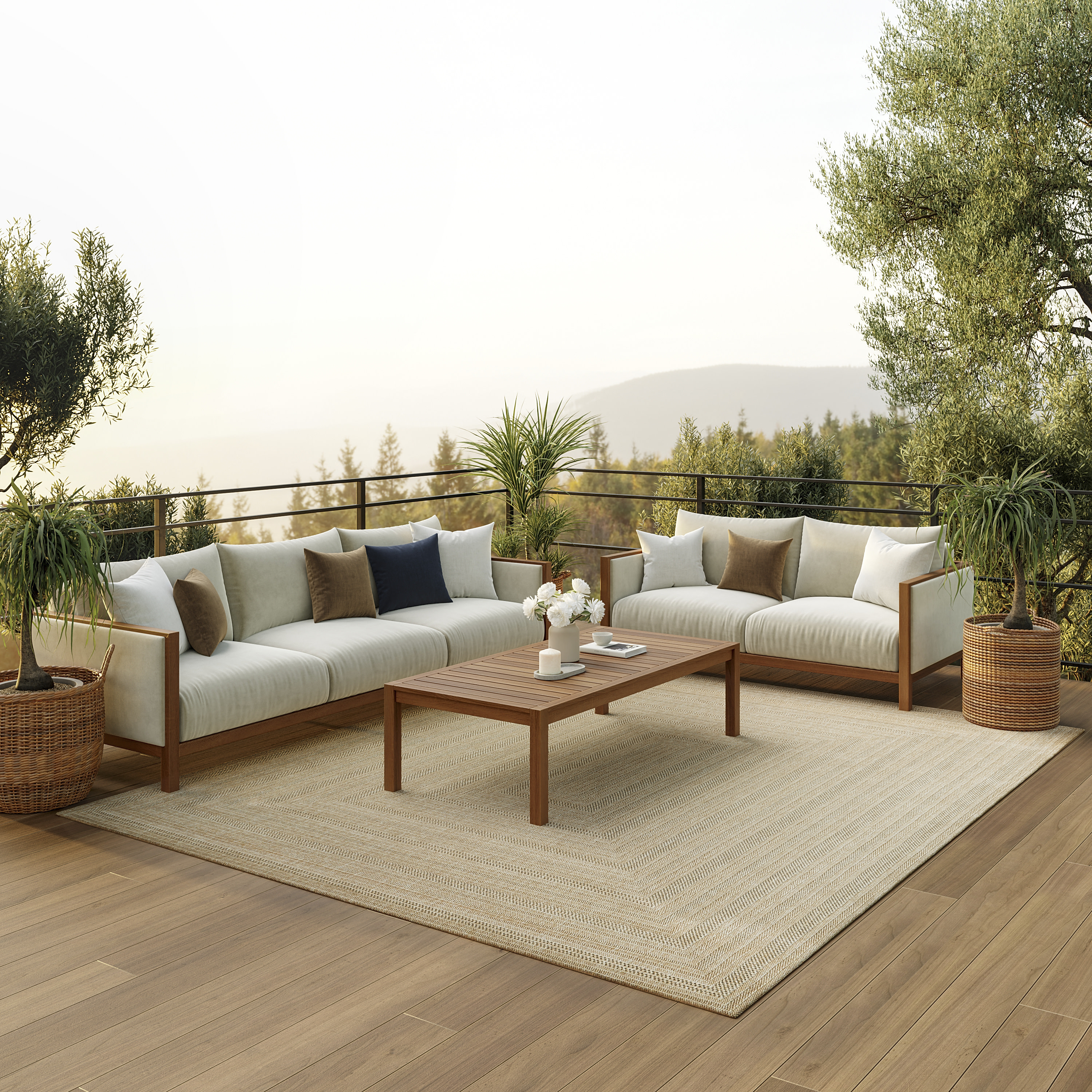 Nourison Tulum 8' x 10' Taupe Grey Outdoor Rug