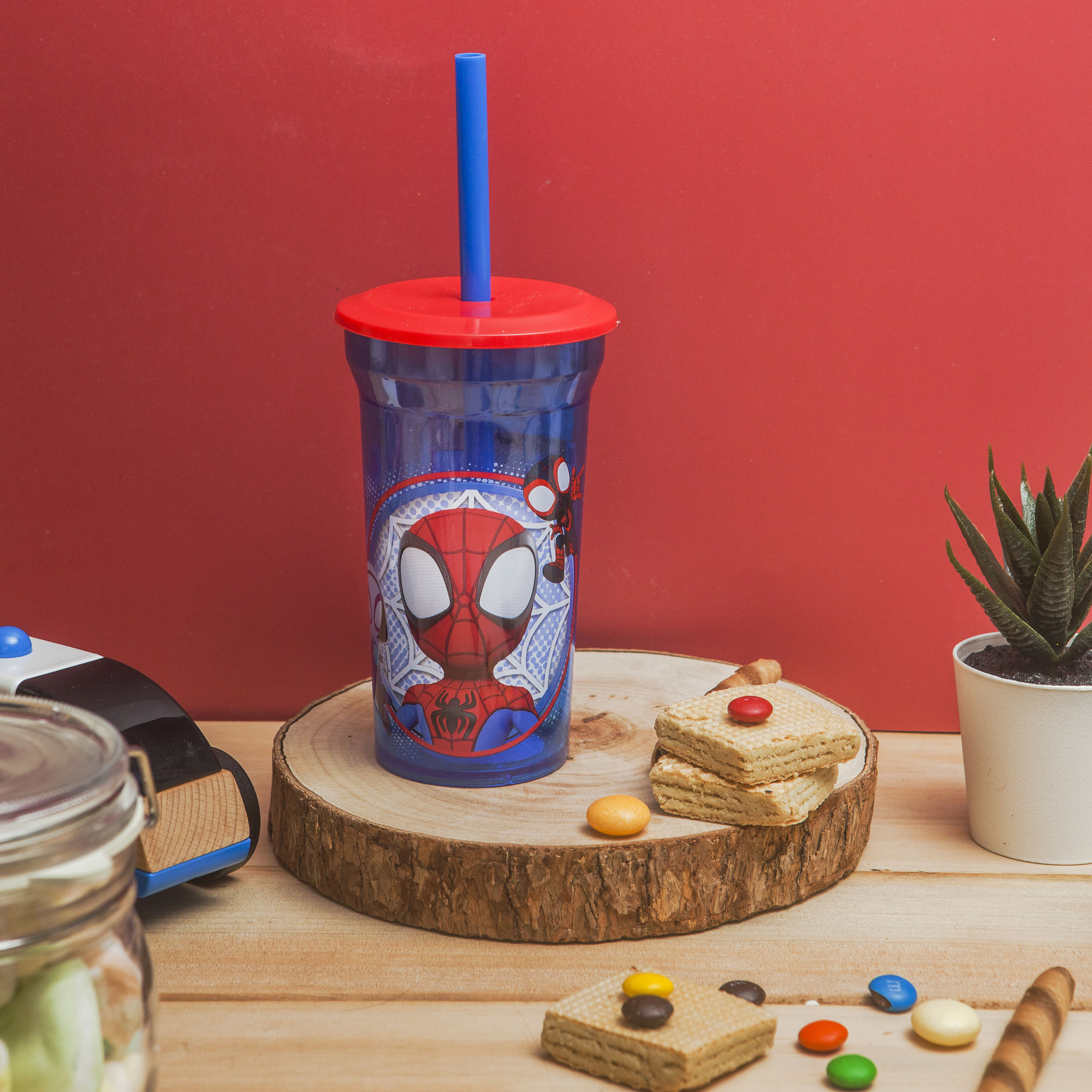 Spider-Man and His Amazing Friends 14 ounce Kids Tumbler, Spider-Friends, 4-piece set slideshow image 2