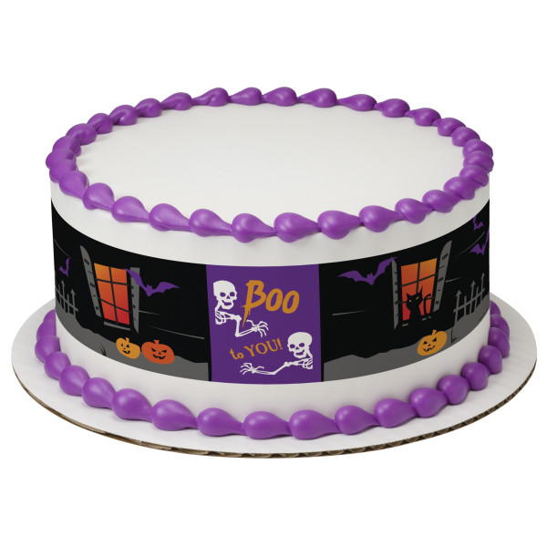 Skeletons and Haunted House PhotoCake® Edible Image® Strips