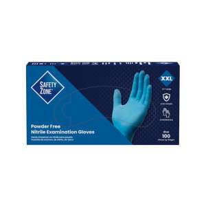 HIL30418, Supply Source, Safety Zone, General Purpose Gloves, Nitrile, 3.7 mil, Powder Free, XXL, Blue