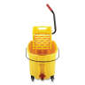 Rubbermaid Commercial, WaveBrake, 44qt, Mop Bucket w/ Downpress Wringer and Drain, Yellow
