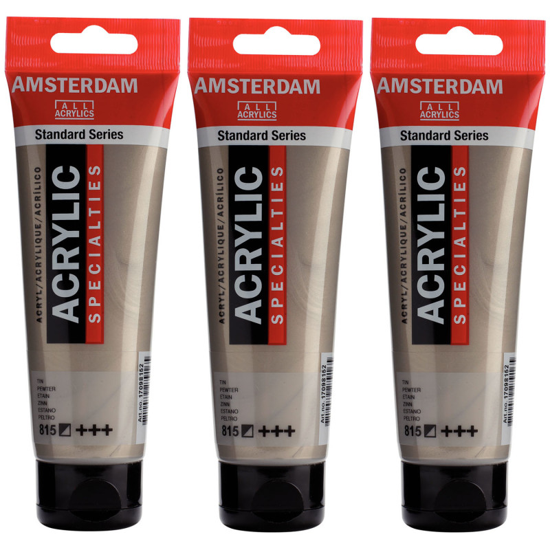 Standard Acrylic Paint, 120ml, Pewter 815, Pack of 3