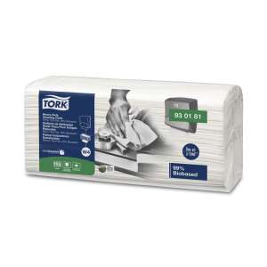 Tork, W4 exelCLEAN, Biobased Heavy-Duty, 1 ply, 14.00"x16.34", Nonwoven Fabric, Industrial Wipers, White