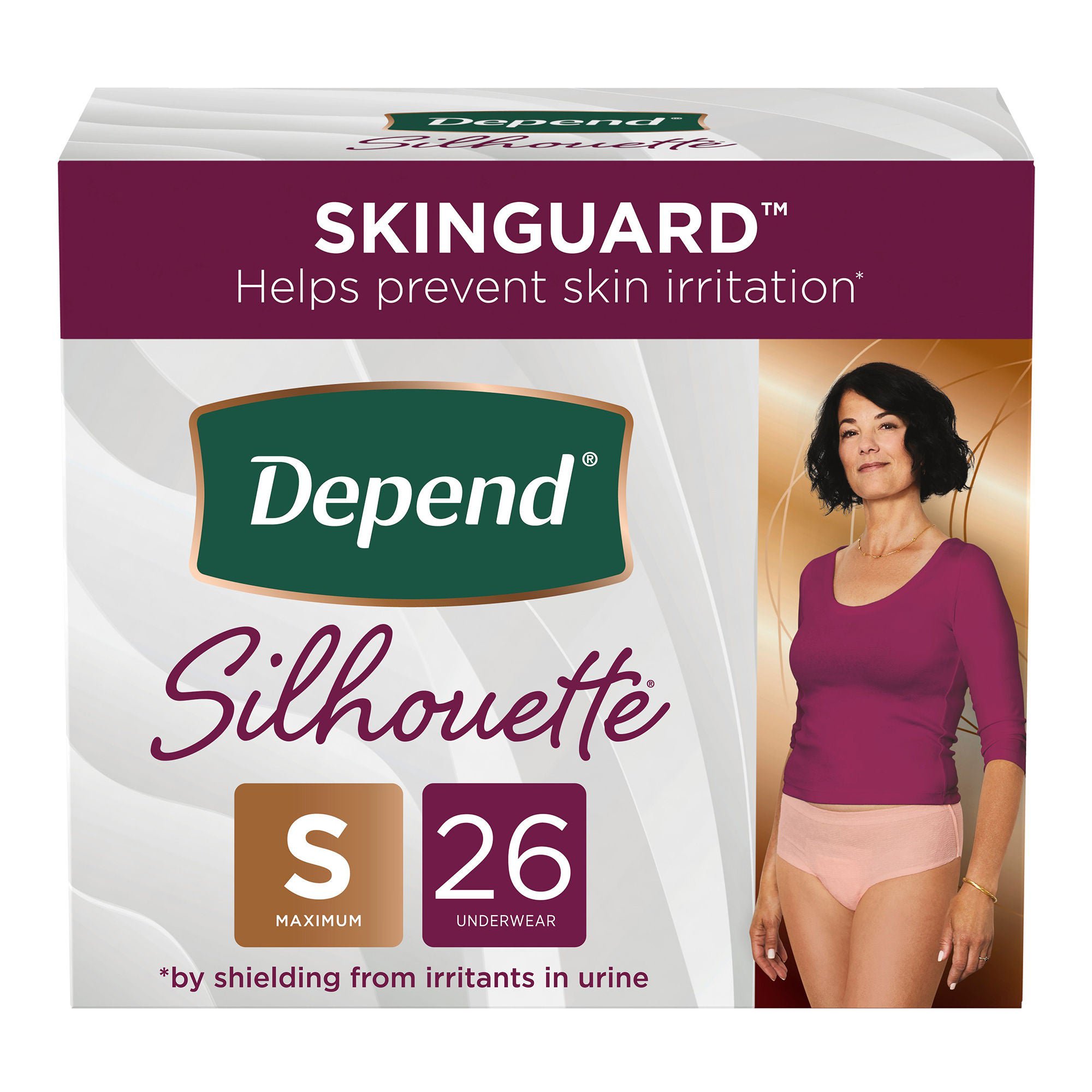 Absorbent Underwear Depend® Silhouette® Waistband Style Adult Small Female Disposable Heavy Absorbency