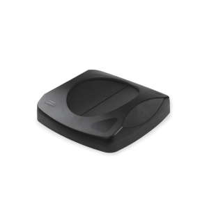 Rubbermaid Commercial, Untouchable®, Swing Top, Square, Resin, 23 gal, Black, Receptacle Lid