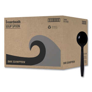 Boardwalk, Heavyweight Wrapped Polypropylene Cutlery, Soup Spoon, Black