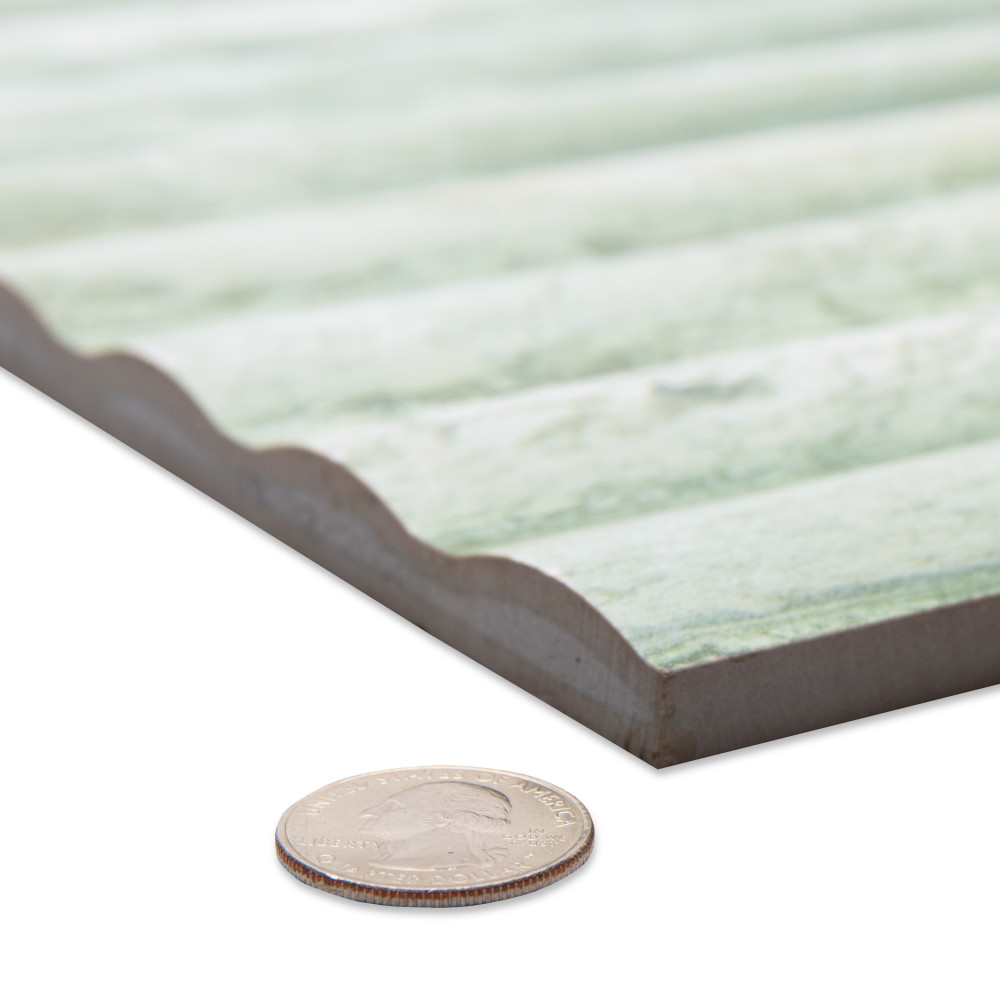 Marbilia Fluted Travertino Jungle 15-3/4 in. x 47-1/4 in. Porcelain Wall Tile