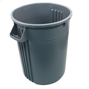 Impact, Gator Plus, 44 gal, Polyethylene, Gray, Round, Receptacle