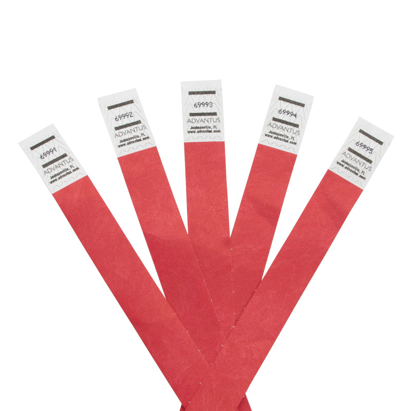 Tyvek® Wristbands, Red, Pack of 500