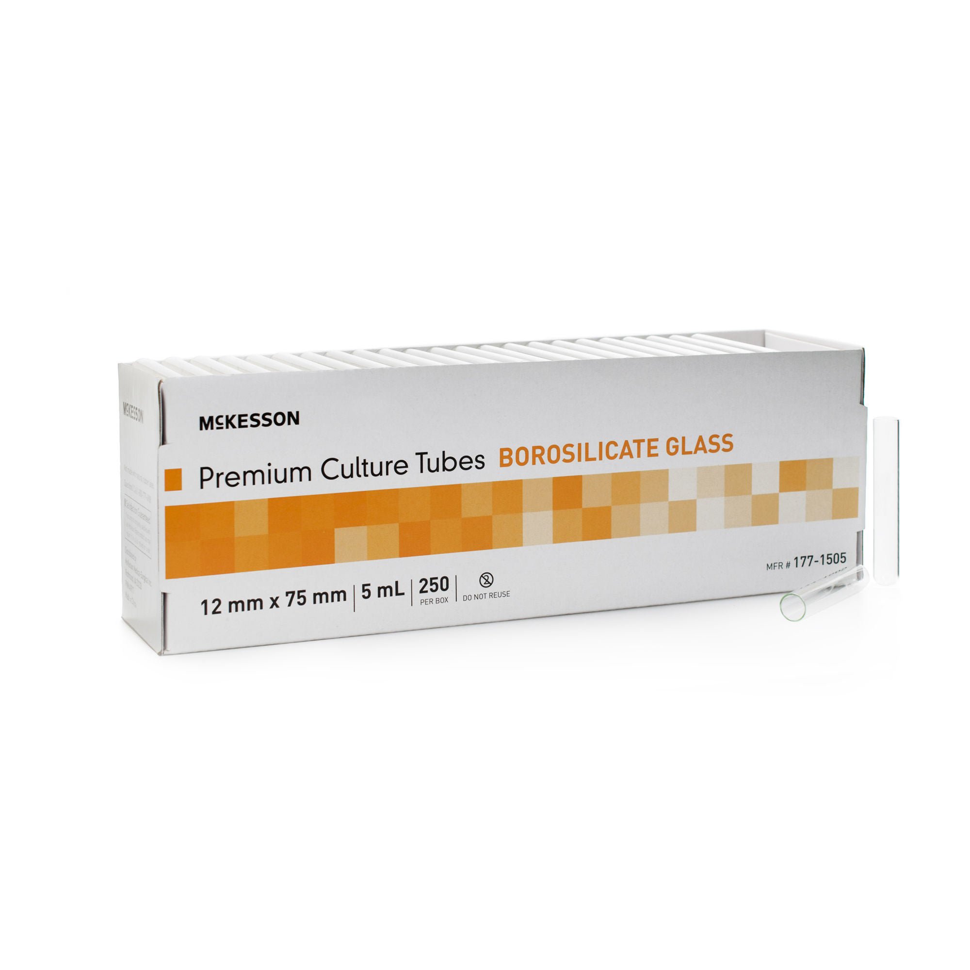 McKesson Round Bottom Glass Test Tube, 5 mL, 12 x 75 mm