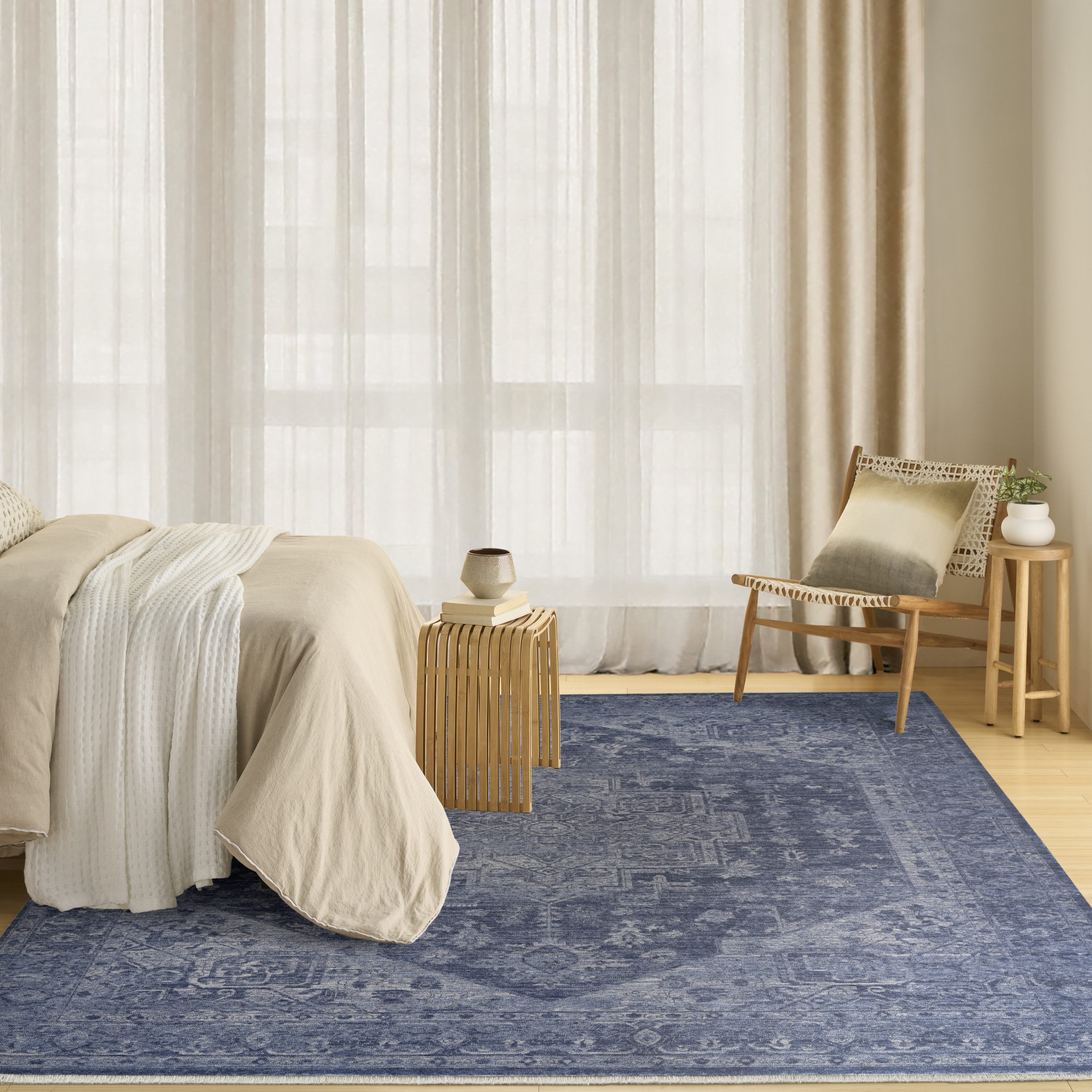 DKNY Pure Shades 9' x 12' Blue Vintage Indoor Rug