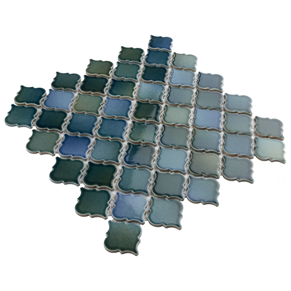 Hudson Tangier Lagoon 12-3/8 in. x 12-3/8 in. Porcelain Mosaic Tile