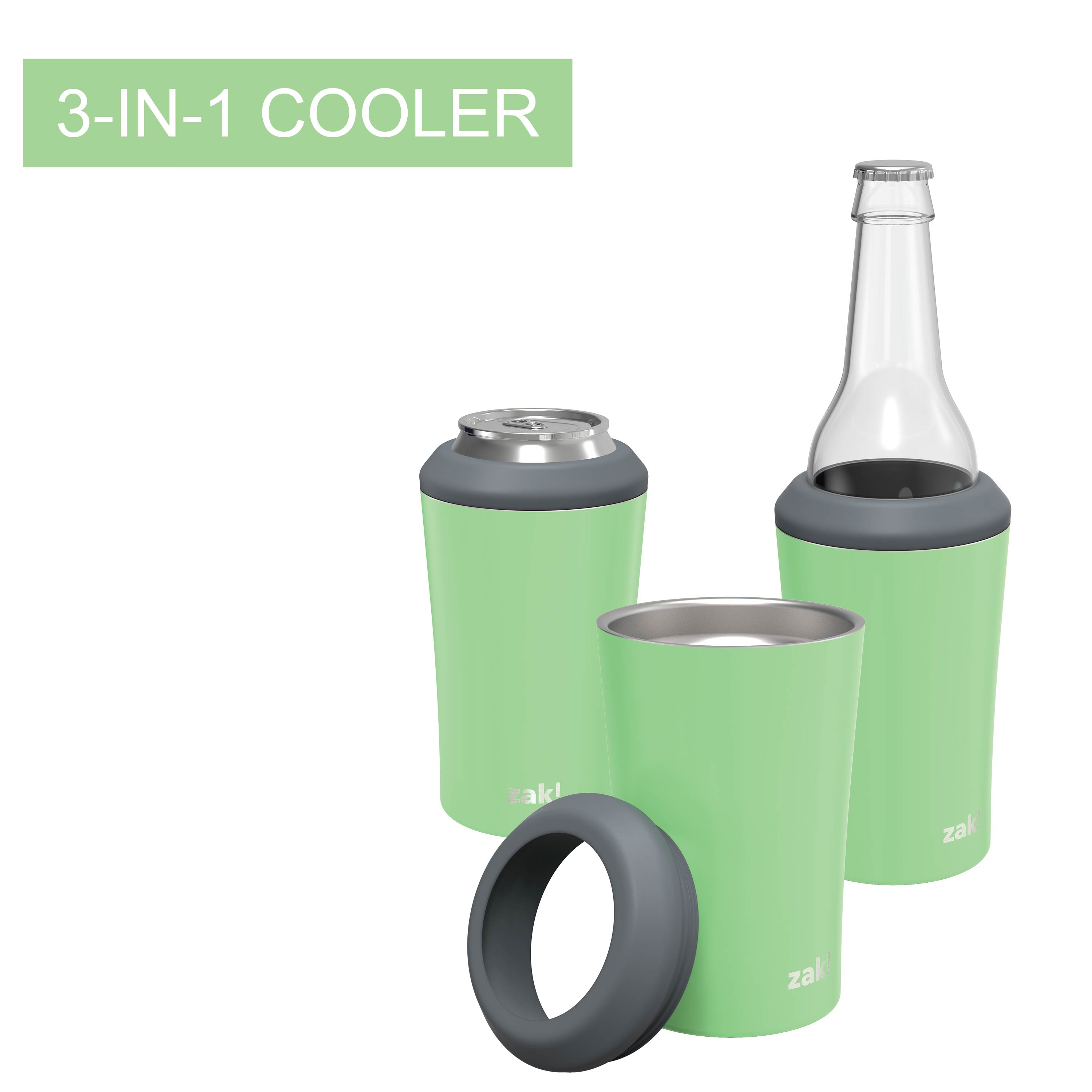 Zak Hydration 12 ounce Double Wall Stainless Steel Can and Bottle Cooler with Vacuum Insulation, Pistachio slideshow image 5 Zak Hydration 12 ounce Double Wall Stainless Steel Can and Bottle Cooler with Vacuum Insulation, Pistachio slideshow image 5