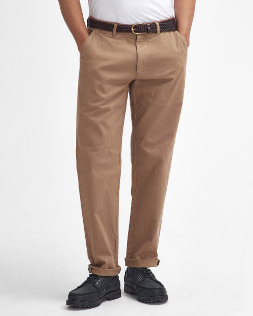 Washed Stretch Tailored Trousers Stone
