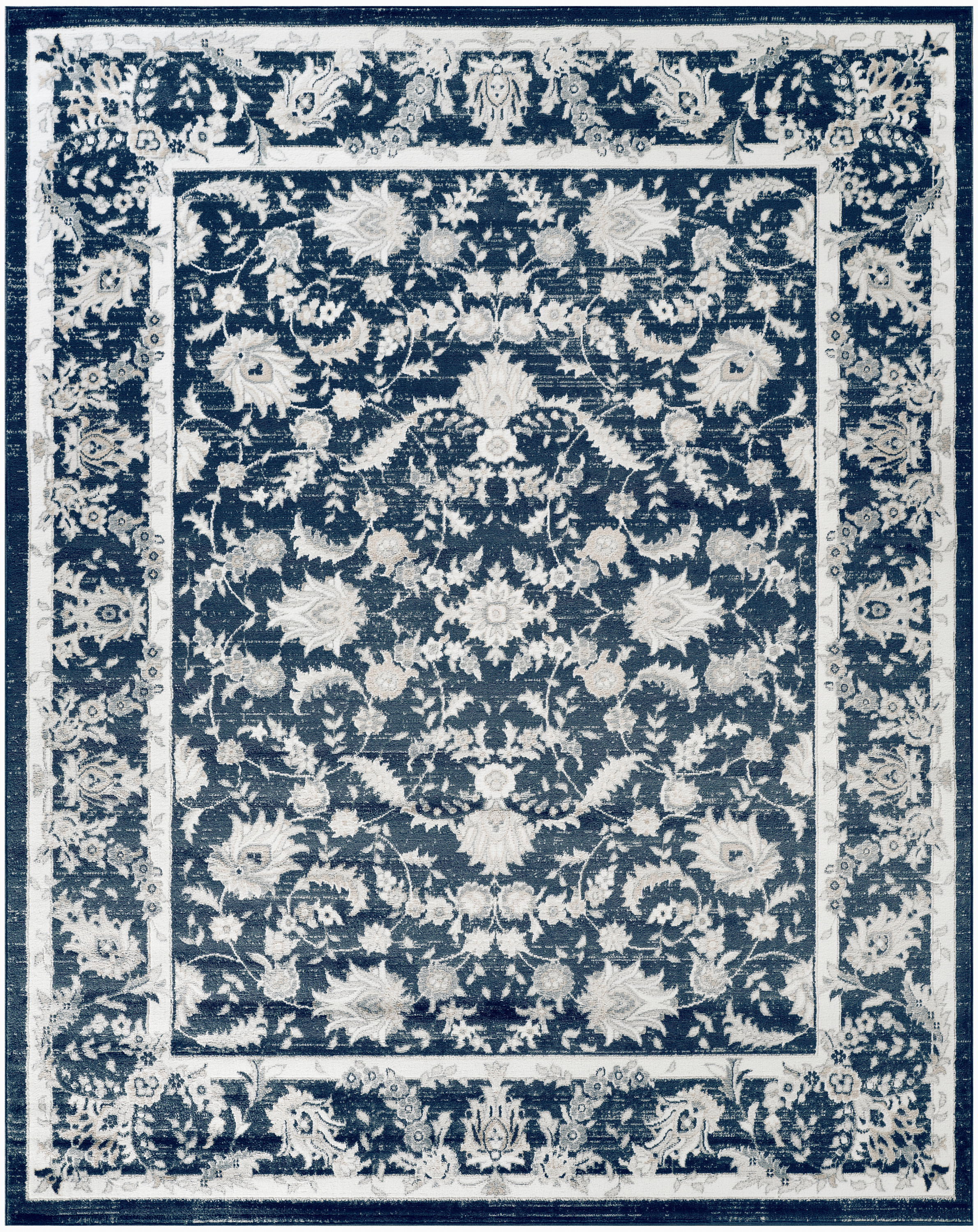 Nourison Dekor 7'10" x 9'10" Slate/Ivory Vintage Indoor Rug