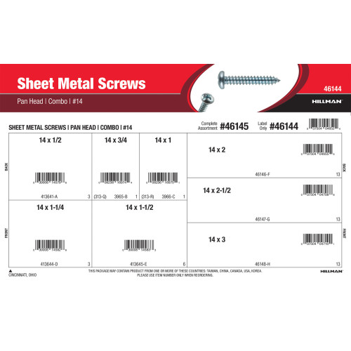 #14 Combo Pan-Head Sheet Metal Screws Assortment