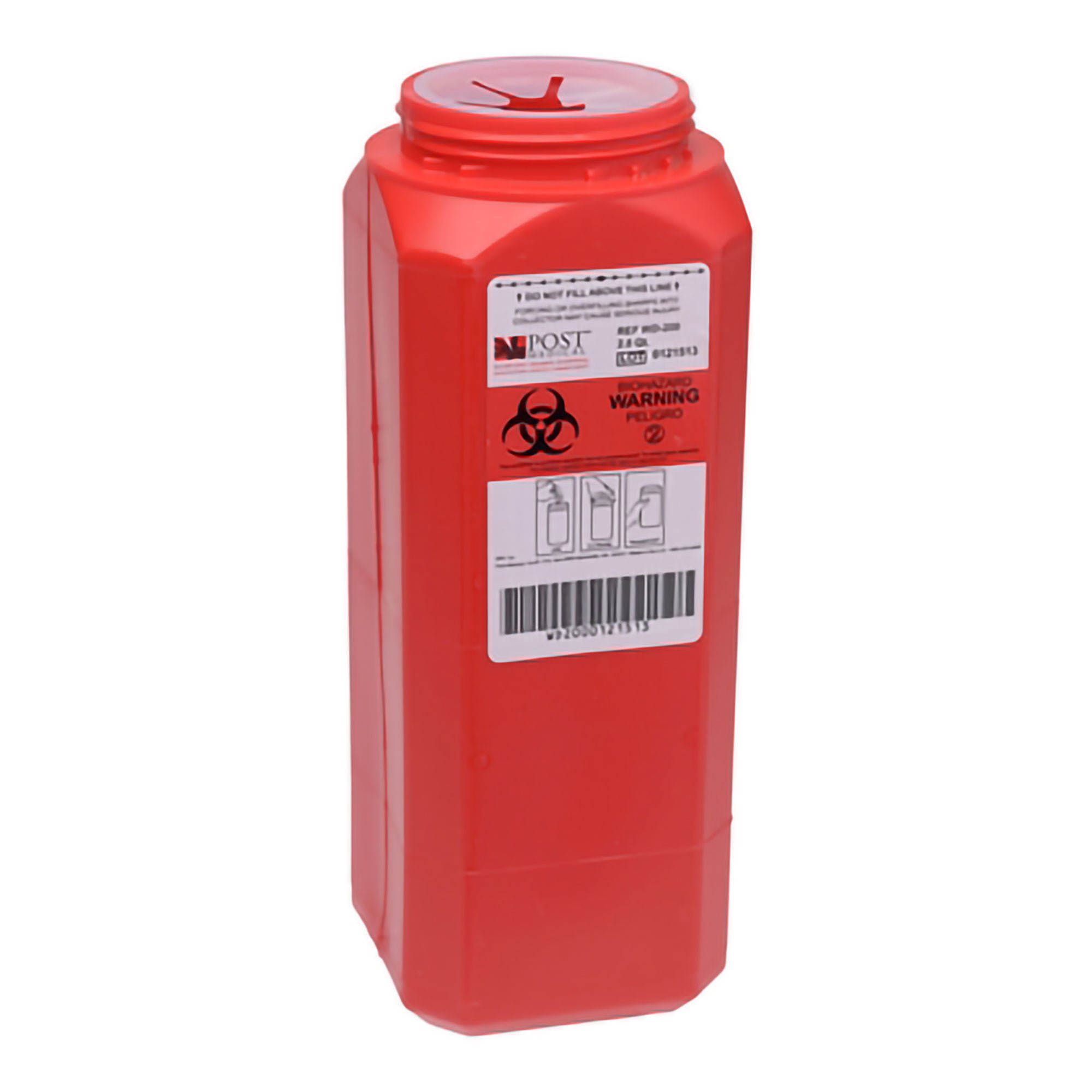Post Medical A.N.D.™ Sharps Container, 2 Quart, 10 x 3 x 3 Inch