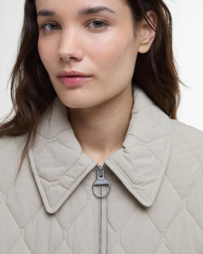 Clarissa Quilted Jacket Light Sand/Rosemary Tartan