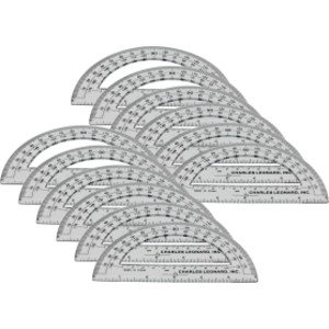 Protractor Plastic, 6-Inch, Pack of 12