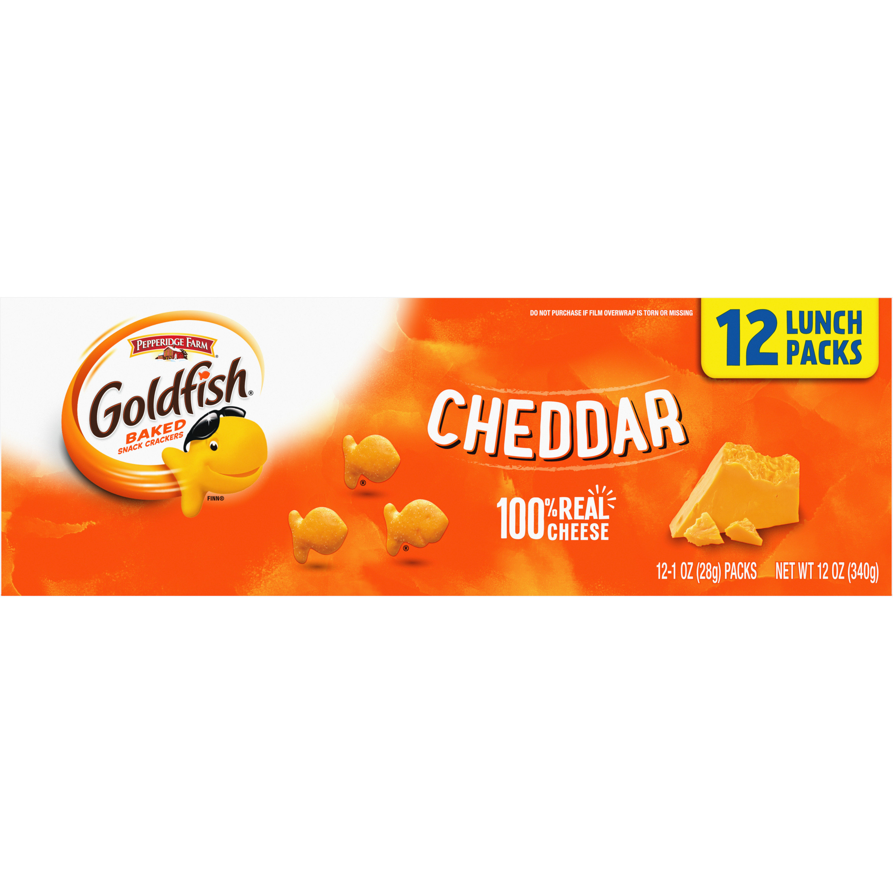 Goldfish® Cheddar Crackers, 12 count box, 1 oz, bag - Back Image