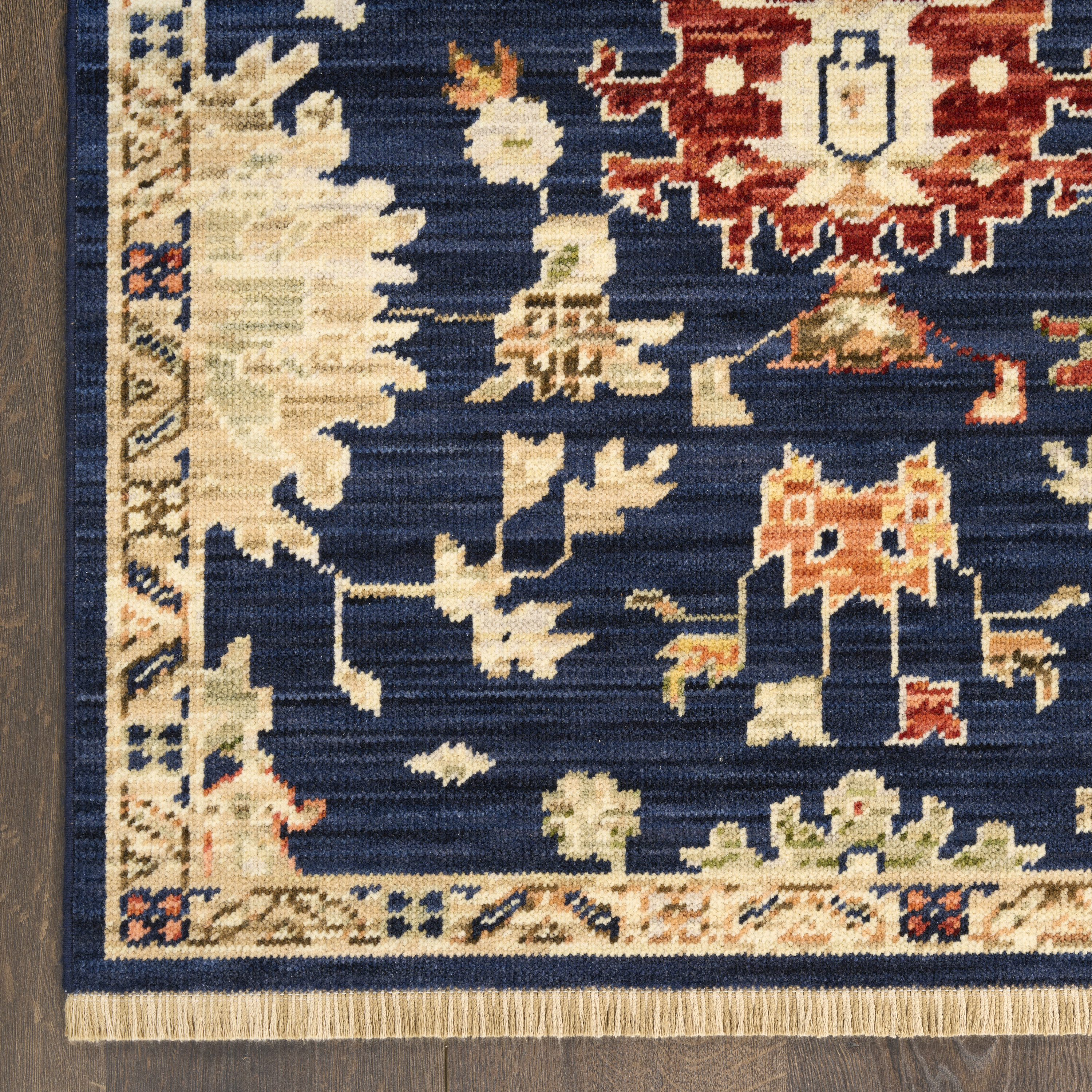 Nourison Antique Bloom 9' x 12' Navy Vintage Indoor Rug