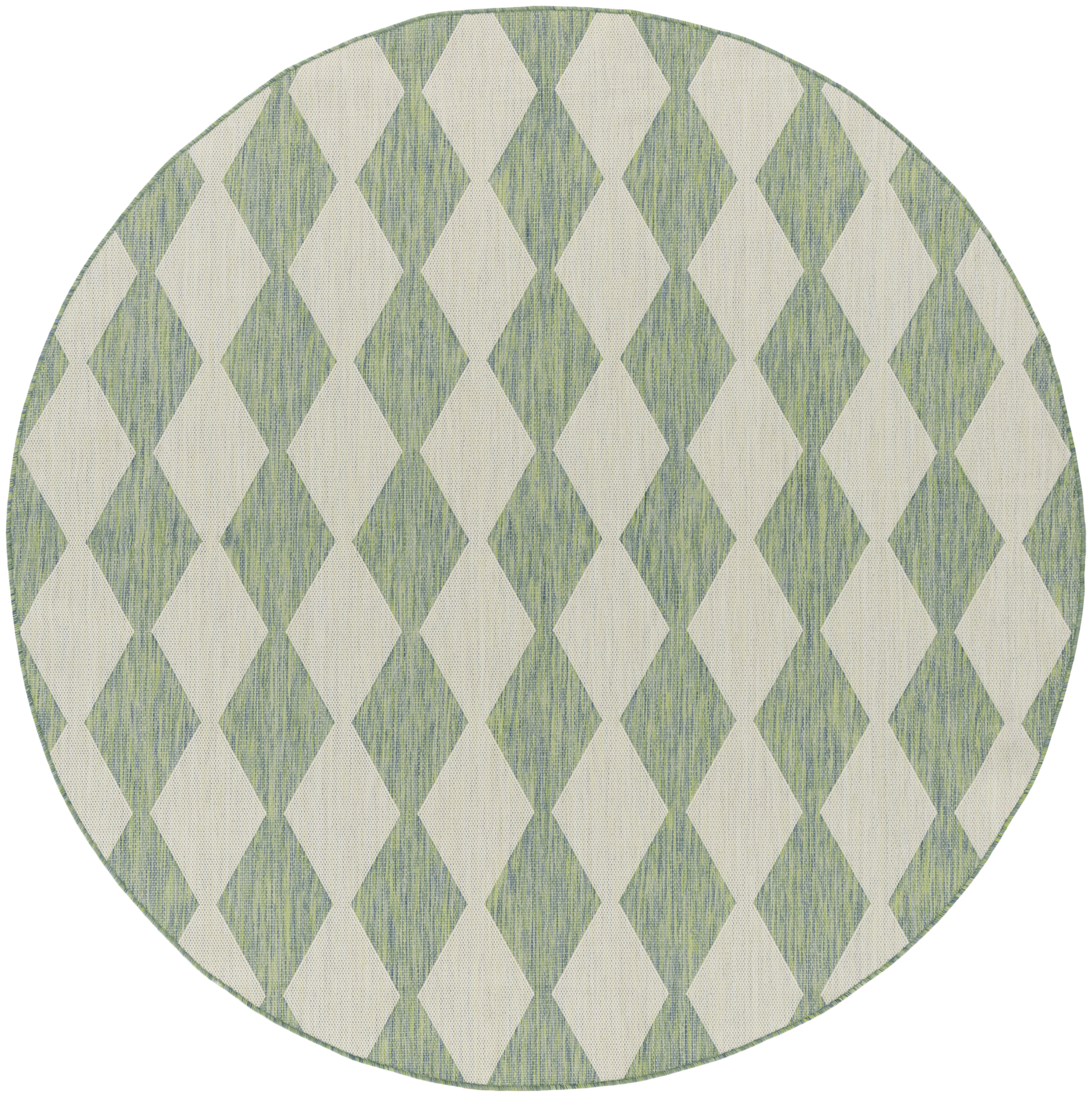 Nourison Positano 8' x Round Blue Green Modern Rug