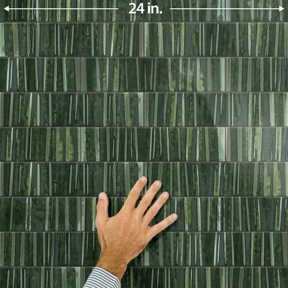 Joliet Prisma Jade 3 in. x 12 in. Ceramic Wall Tile