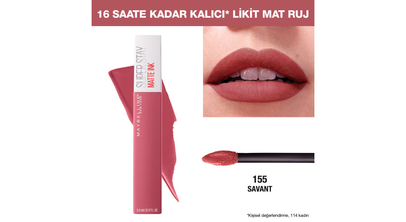 Maybelline New York Super Stay Matte Ink Likit Mat Ruj - 155 Savant - Nude/Pembe