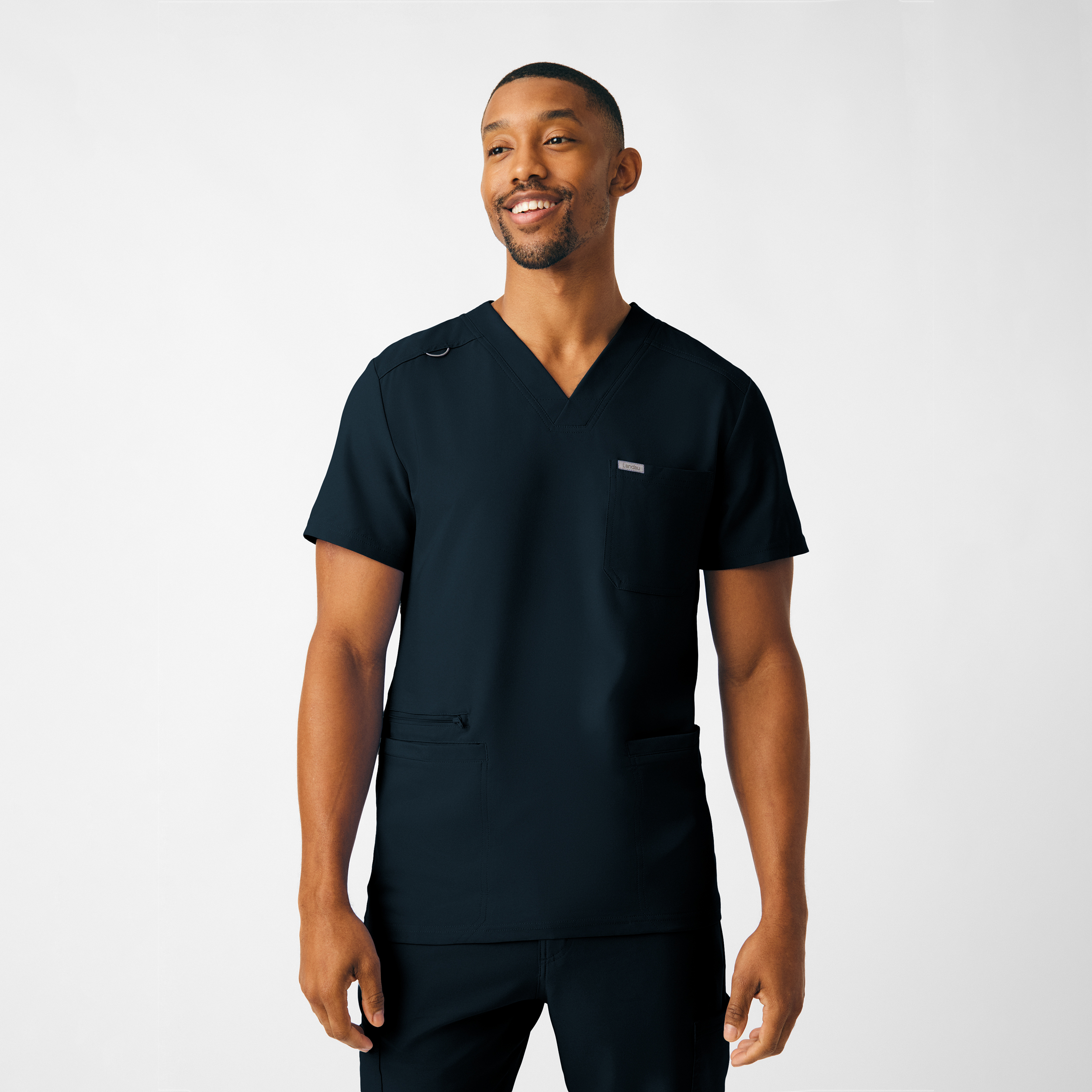 Landau Forward Men&#8216;s 4-Pocket V-Neck Scrub Top-Landau