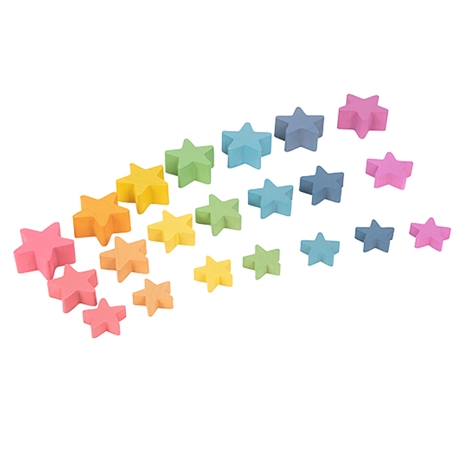 TickiT Rainbow Wooden Stars, Set of 21