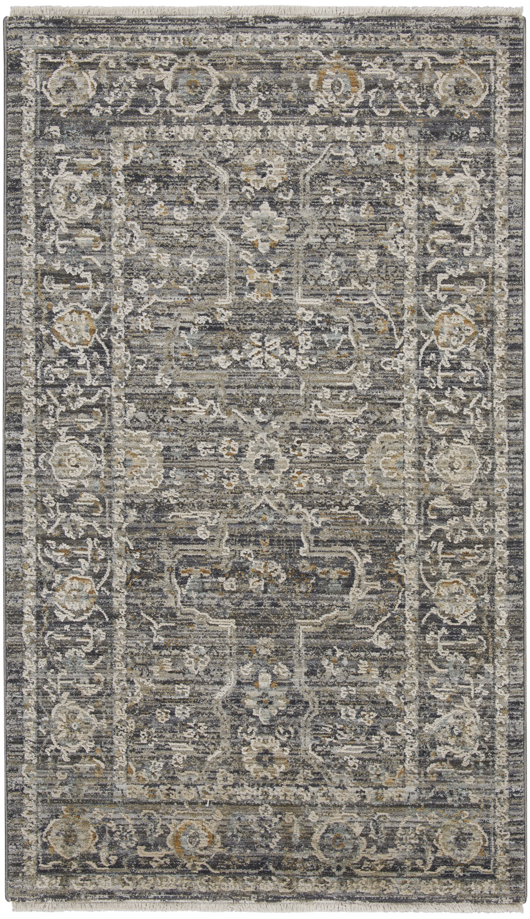 Nourison Lynx 2'6" x 4'6" Slate Multicolor Vintage Indoor Rug