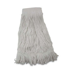Boardwalk, Premium Saddleback Pro Loop Rayon Looped-End Wet Mop Head with 5" Headband, 24 oz, White