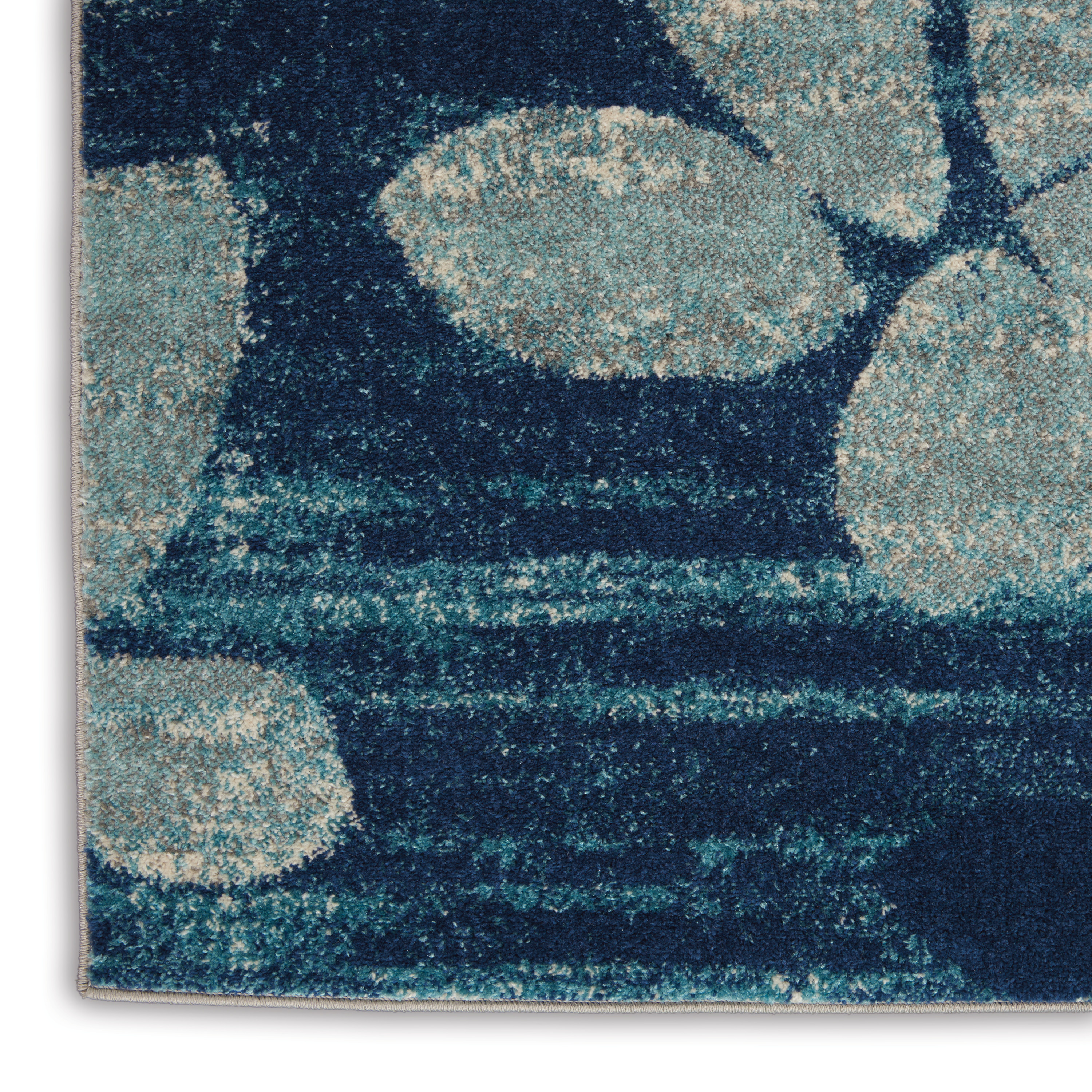 Nourison Tranquil 4' x 6' Navy/Light Blue Farmhouse Indoor Rug