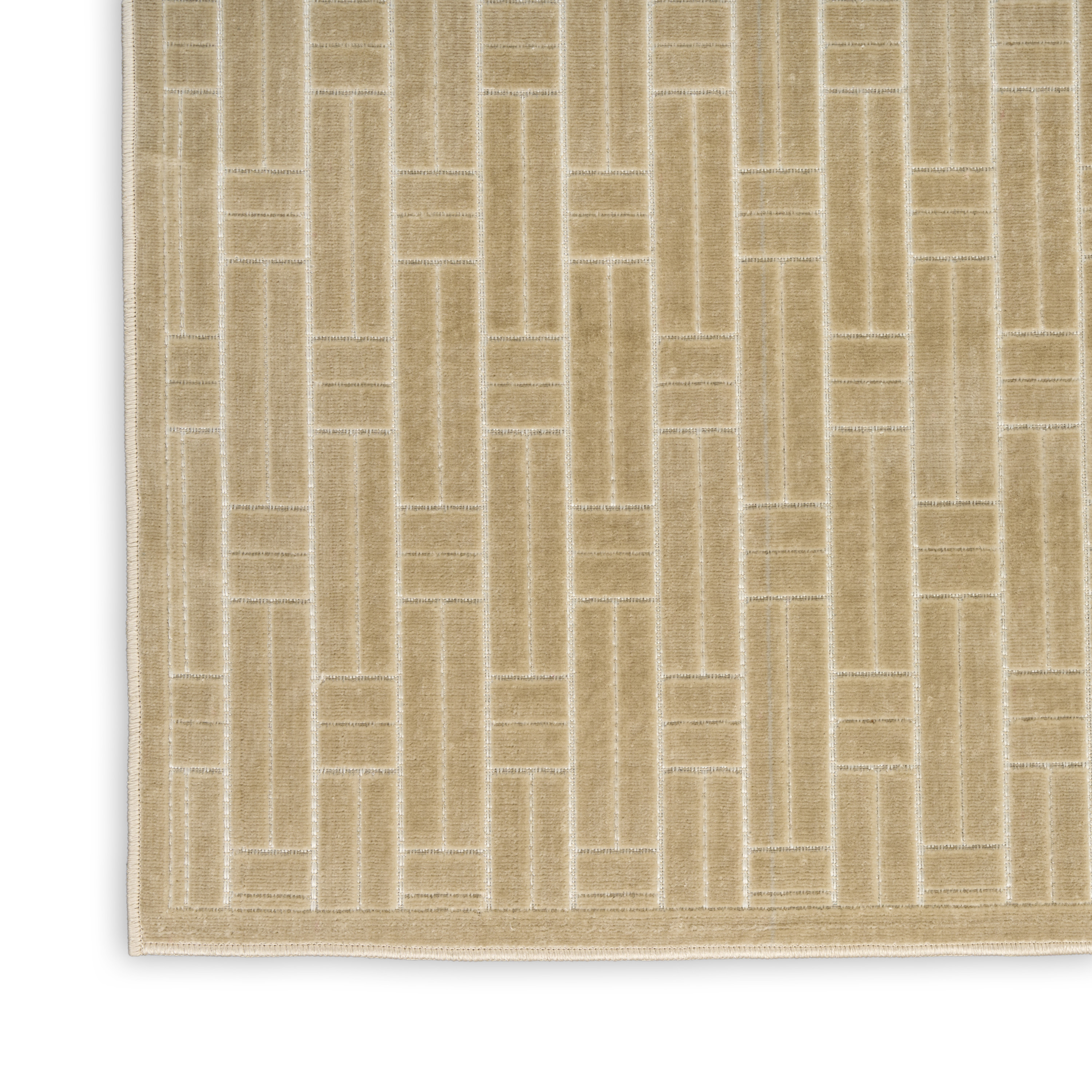 Nourison Washable Charm 2'2" x 10' Beige Ivory Modern Indoor Rug
